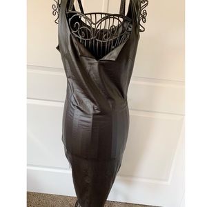 Brand new: Black faux leather long dress